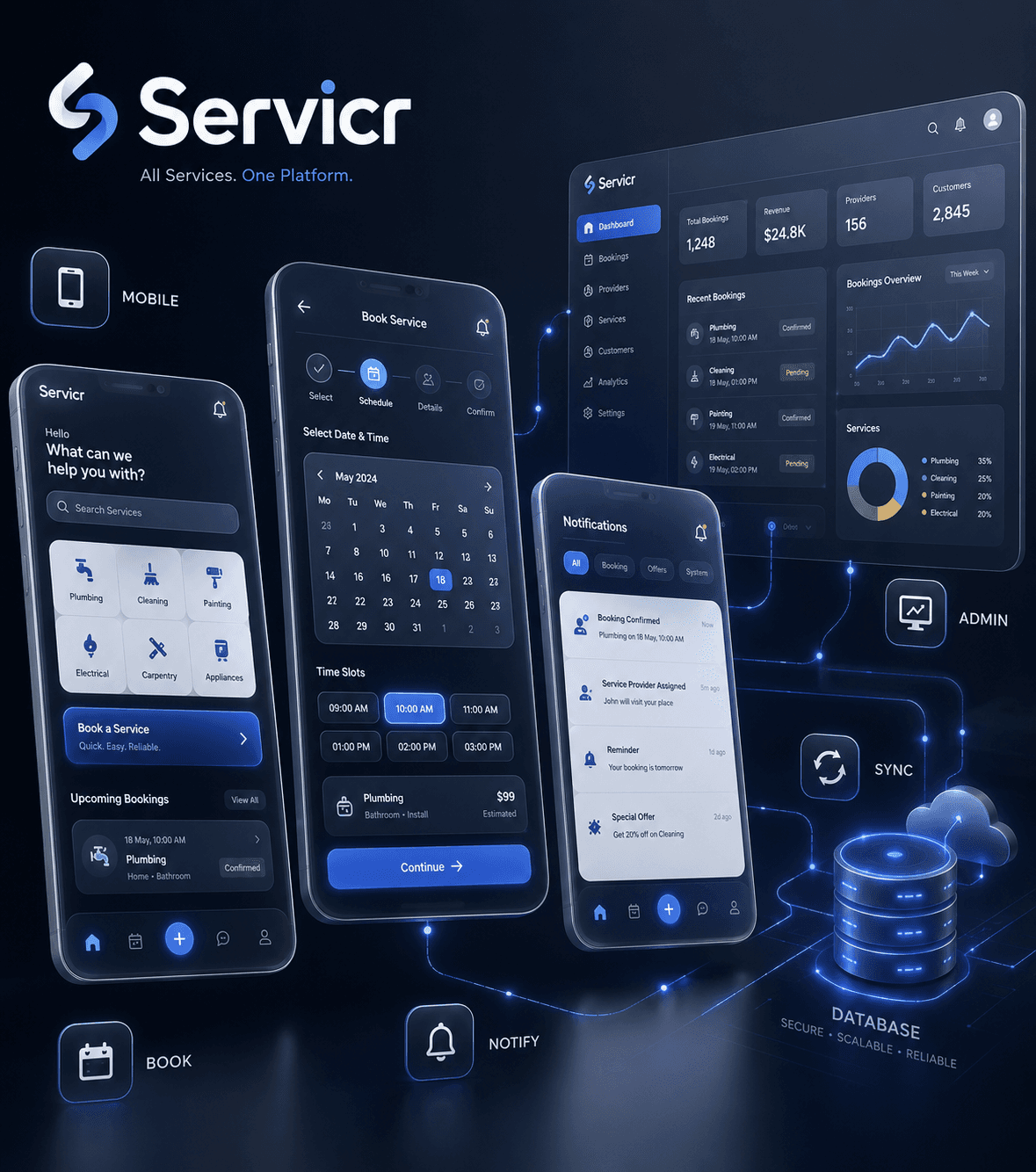 Servicr (Home Services Platform) preview